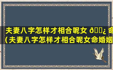 夫妻八字怎样才相合呢女 🌿 命（夫妻八字怎样才相合呢女命婚姻如何）